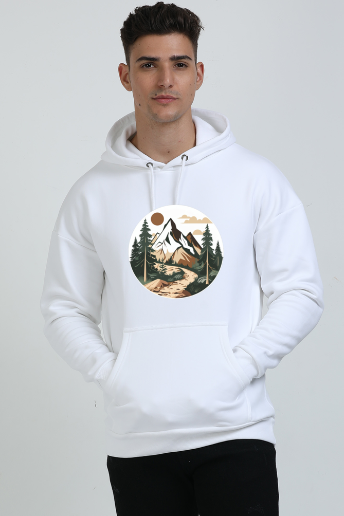 Nature Printed Design Oversized Hoodie