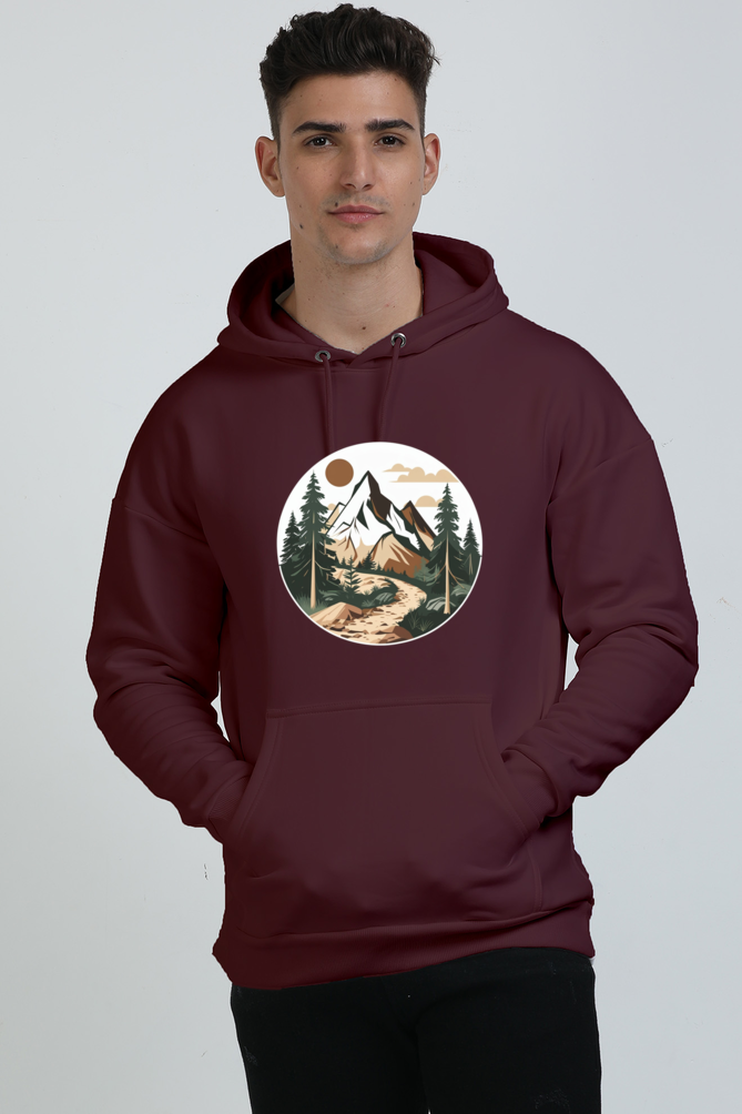 Nature Printed Design Oversized Hoodie