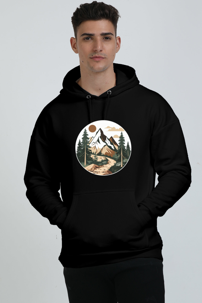Nature Printed Design Oversized Hoodie