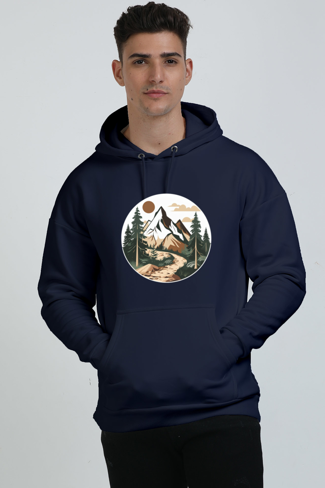 Nature Printed Design Oversized Hoodie