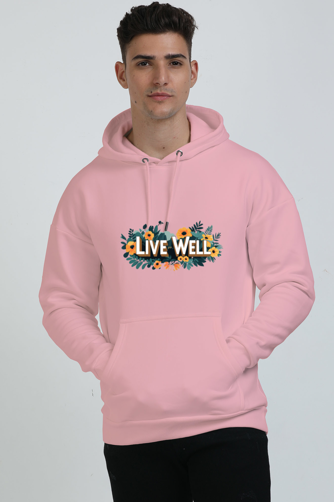 Live Well Printed Oversized Hooded Sweatshirt
