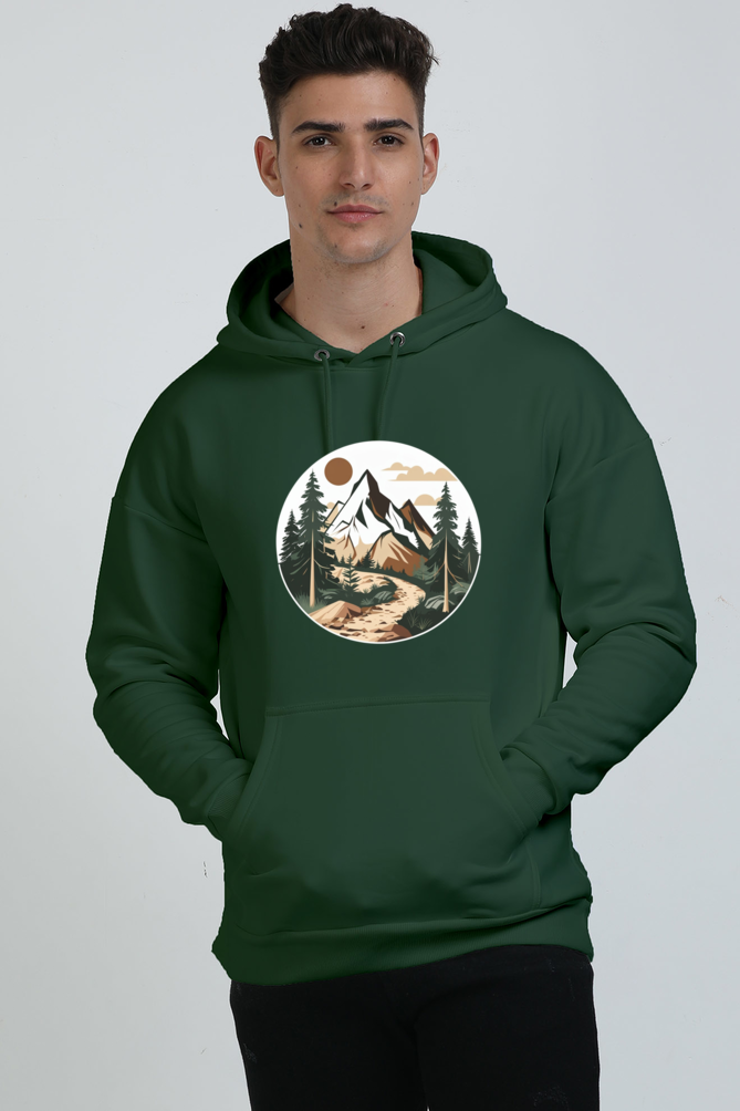Nature Printed Design Oversized Hoodie